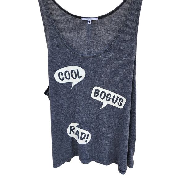 Wildfox Swim Swing Tank Top sz Large Solar Ink Grey Activewear Ribbed Scoop Neck - Picture 3 of 8